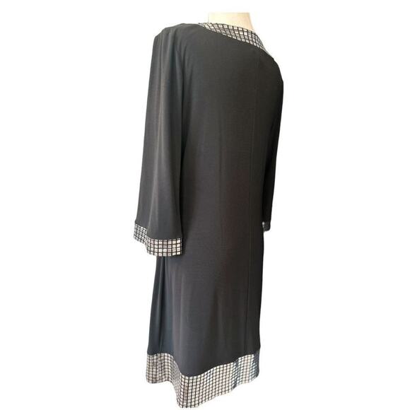 Tiana B - Embellished Black Cocktail Shift Dress with Silver Accent - Size Large - Picture 2 of 7